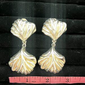FREDERIC JEAN DUCLOS ON WAX Hand Signed Sterling Silver Dangle Earrings VINTAGE!